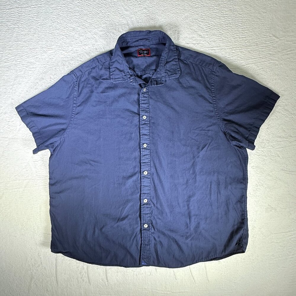 UNTUCKit Men‎ Blue Cotton Short Sleeve Button Down 3XL Casual Preppy